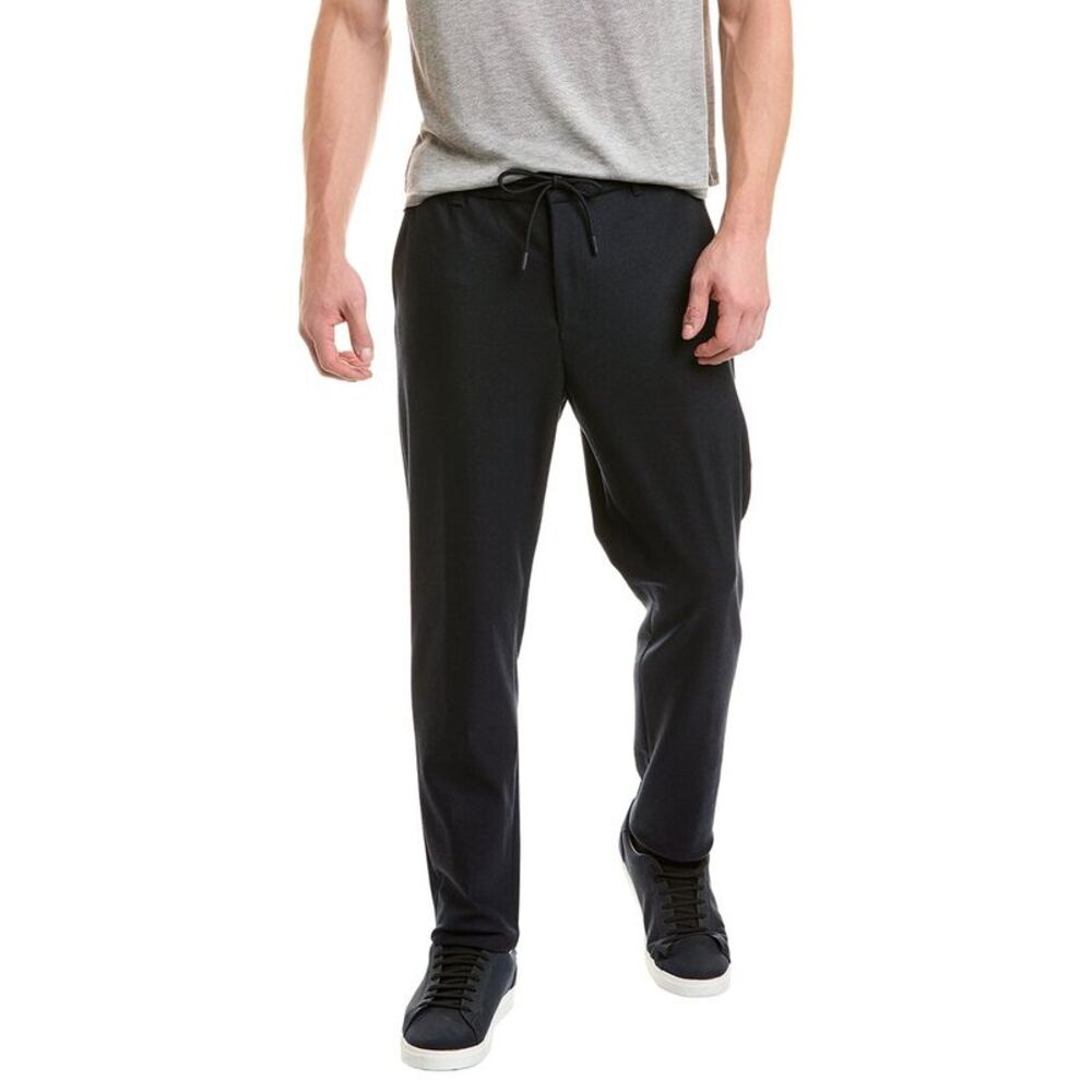 Hugo Boss Mens Perin Wool-Blend Pant, Blue